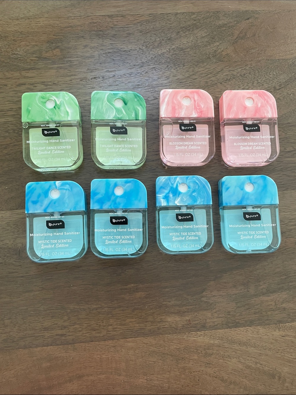 b.pure viral rare marbled Hand Sanitizers - Blue, Green, Pink (8-pack)
